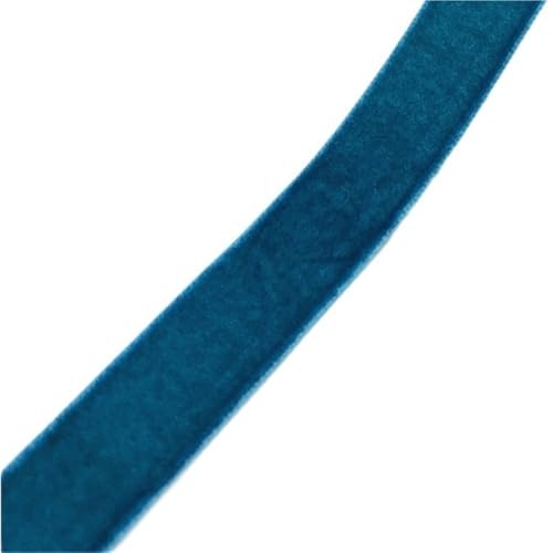 CEHJZQRPL Samtband 38 mm x 2 Yards Band for Partygeschenkboxen, Fransen-Samtband 6–38 mm Breite, 28 Farben, dekorative Bänder for Fotografien(Peacock Blue,10mm x 5yards) von CEHJZQRPL