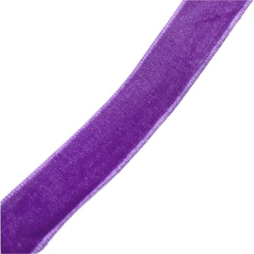 CEHJZQRPL Samtband 38 mm x 2 Yards Band for Partygeschenkboxen, Fransen-Samtband 6–38 mm Breite, 28 Farben, dekorative Bänder for Fotografien(Purple,15mm x 5yards) von CEHJZQRPL