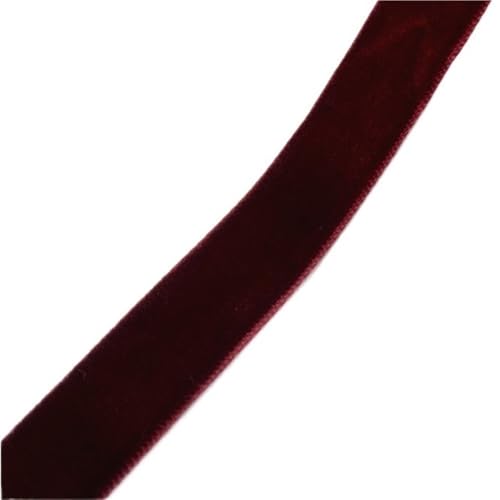 CEHJZQRPL Samtband 38 mm x 2 Yards Band for Partygeschenkboxen, Fransen-Samtband 6–38 mm Breite, 28 Farben, dekorative Bänder for Fotografien(Wine Red,15mm x 5yards) von CEHJZQRPL