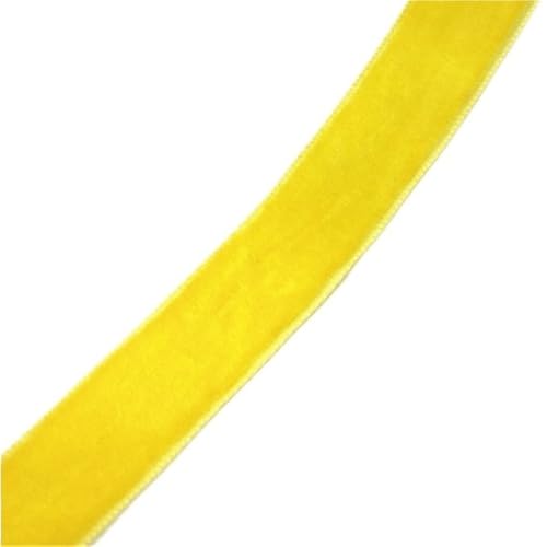 CEHJZQRPL Samtband 38 mm x 2 Yards Band for Partygeschenkboxen, Fransen-Samtband 6–38 mm Breite, 28 Farben, dekorative Bänder for Fotografien(Yellow,10mm x 5yards) von CEHJZQRPL