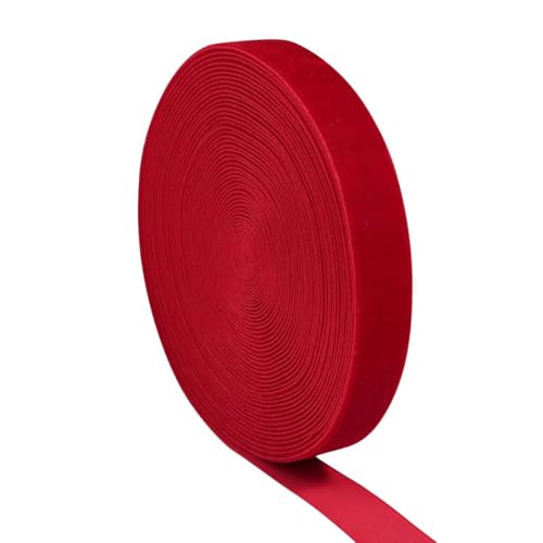 CEHJZQRPL Samtband 5–10 Yards/Los, weinrotes einseitiges Samtband for handgefertigte Blumenstraußverpackungen, DIY, Weihnachten, Home-Party-Dekoration(Red,38mm 5Yards) von CEHJZQRPL