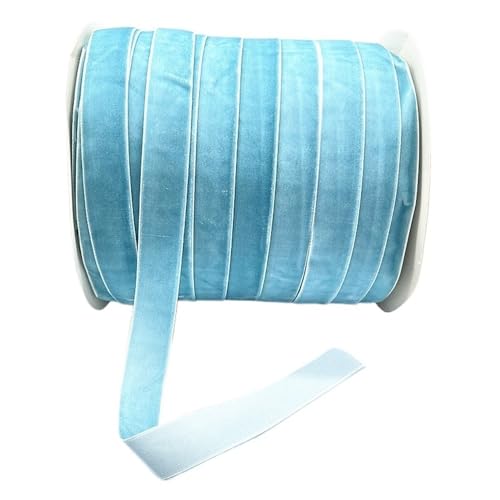 CEHJZQRPL Samtband Breite einseitige Samtbandrolle 20 mm, Partyband Dunkelcyangelb Babyblau Apricot, 5 Yards Samtbandrolle(Babyblue) von CEHJZQRPL