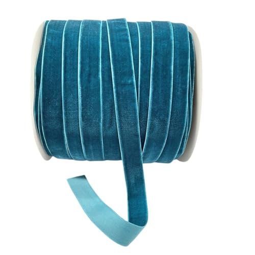 CEHJZQRPL Samtband Breite einseitige Samtbandrolle 20 mm, Partyband Dunkelcyangelb Babyblau Apricot, 5 Yards Samtbandrolle(Darkcyan) von CEHJZQRPL