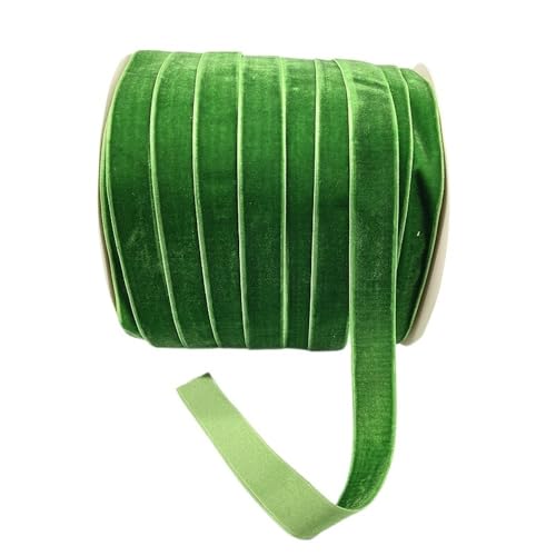 CEHJZQRPL Samtband Breite einseitige Samtbandrolle 20 mm, Partyband Dunkelcyangelb Babyblau Apricot, 5 Yards Samtbandrolle(Green) von CEHJZQRPL