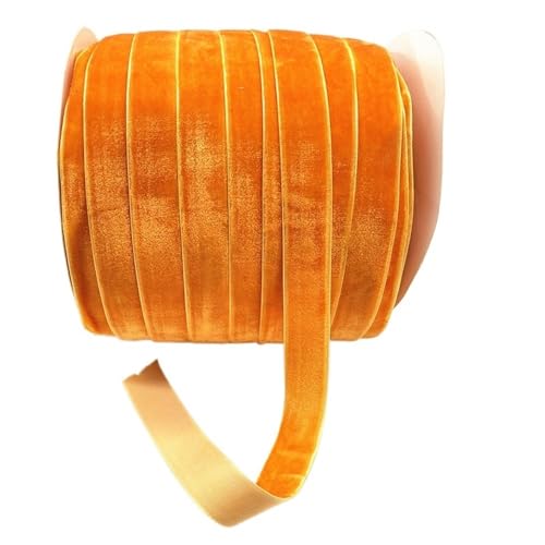 CEHJZQRPL Samtband Breite einseitige Samtbandrolle 20 mm, Partyband Dunkelcyangelb Babyblau Apricot, 5 Yards Samtbandrolle(Orange) von CEHJZQRPL