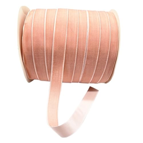 CEHJZQRPL Samtband Breite einseitige Samtbandrolle 20 mm, Partyband Dunkelcyangelb Babyblau Apricot, 5 Yards Samtbandrolle(Pink) von CEHJZQRPL