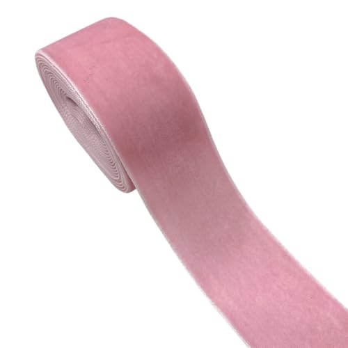 CEHJZQRPL Samtband Dekorative Bänder for Haarschleifen, 3 Yards x 1 1/2 Zoll, Samtband for Verpacken von Geschenken, Bänder for die Heimdekoration, 1 Rolle(Light Pink) von CEHJZQRPL