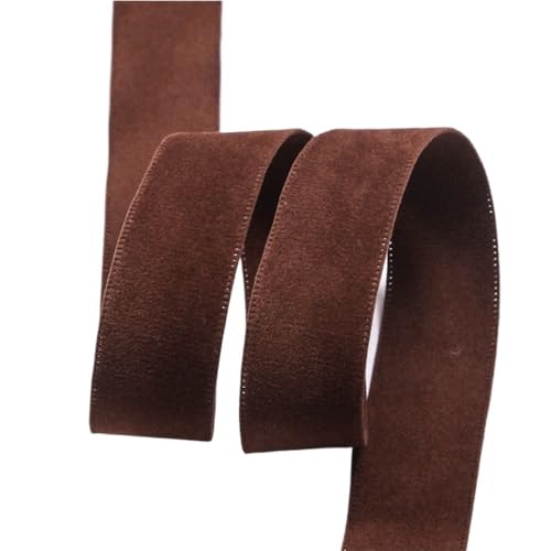 CEHJZQRPL Samtband Doppelseitiges Wildleder-Rohling, 25–38 mm breites Kranz- und Schleifenband, luxuriöses Samtband, 4,5 m/Rolle(Brownness,25mm) von CEHJZQRPL