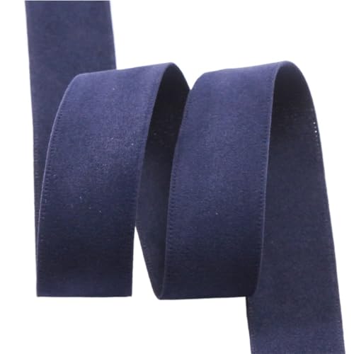 CEHJZQRPL Samtband Doppelseitiges Wildleder-Rohling, 25–38 mm breites Kranz- und Schleifenband, luxuriöses Samtband, 4,5 m/Rolle(Navy,25mm) von CEHJZQRPL