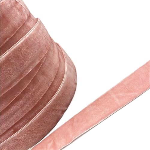 CEHJZQRPL Samtband Farbe: Einseitig, 3/5 Yards, 6 mm – 38 mm, Polyesterseide, efeugrün, kokosnussbraun, grau, Samtschleifen(Apricot,10mm x 5yards) von CEHJZQRPL