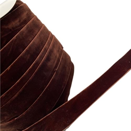 CEHJZQRPL Samtband Farbe: Einseitig, 3/5 Yards, 6 mm – 38 mm, Polyesterseide, efeugrün, kokosnussbraun, grau, Samtschleifen(Coconutbrown,10mm x 5yards) von CEHJZQRPL