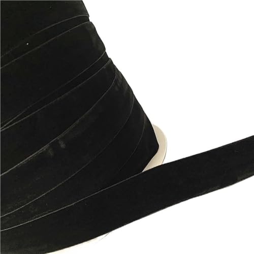 CEHJZQRPL Samtband Farbe: Einseitig, 3/5 Yards, 6 mm – 38 mm, Polyesterseide, efeugrün, kokosnussbraun, grau, Samtschleifen(Darkgray,15mm x 5yards) von CEHJZQRPL