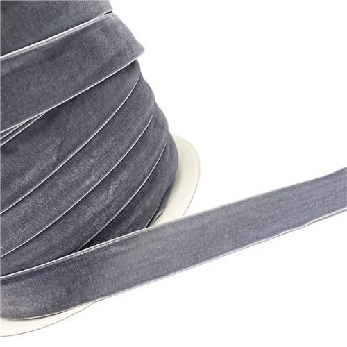 CEHJZQRPL Samtband Farbe: Einseitig, 3/5 Yards, 6 mm – 38 mm, Polyesterseide, efeugrün, kokosnussbraun, grau, Samtschleifen(Grey,20mm x 5yards) von CEHJZQRPL