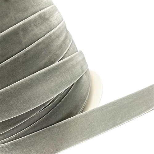 CEHJZQRPL Samtband Farbe: Einseitig, 3/5 Yards, 6 mm – 38 mm, Polyesterseide, efeugrün, kokosnussbraun, grau, Samtschleifen(LightGray,6mm x 5yards) von CEHJZQRPL