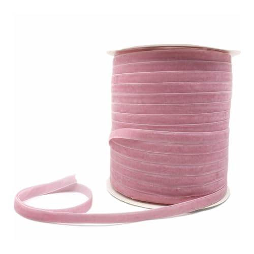 CEHJZQRPL Samtband Gelbliches Band einseitig 6/10/25/38 mm, rot-lila-rosa Samtband handgefertigt, Hochzeitsdekorationsband 3/5 Meter(Pink,20mm x 5yards) von CEHJZQRPL