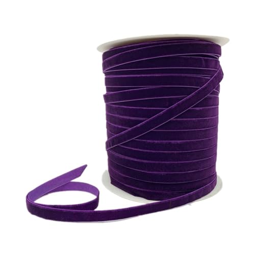 CEHJZQRPL Samtband Gelbliches Band einseitig 6/10/25/38 mm, rot-lila-rosa Samtband handgefertigt, Hochzeitsdekorationsband 3/5 Meter(Purple,10mm x 5yards) von CEHJZQRPL