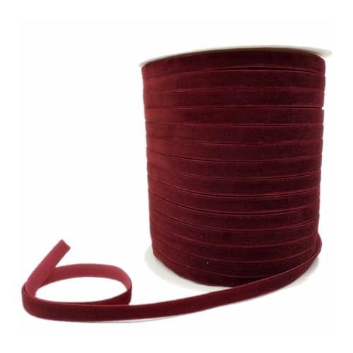 CEHJZQRPL Samtband Gelbliches Band einseitig 6/10/25/38 mm, rot-lila-rosa Samtband handgefertigt, Hochzeitsdekorationsband 3/5 Meter(Reddish Brown,10mm x 5yards) von CEHJZQRPL