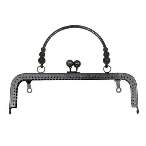 Metal Pocket Frame 18CM/20CM Retro Geldbörsenverschluss Rahmen Tasche Metall Geldbörsenrahmen Schnalle for DIY Handwerk Geldbörse Tasche Herstellung Tasche Teile for Geldbörse Herstellung(Black,20cm) von CEHJZQRPL