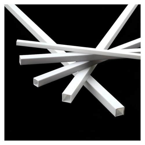 PVC-Hartrohr Rundrohr, 1 Stück ABS-Kunststoff-Vierkantrohre 8 × 8 mm, Hohlrohr for DIY Sandtisch, Architekturmodellbau, Länge 500 mm Rohr von CEHJZQRPL