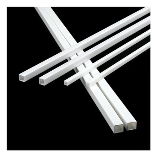 PVC-Hartrohr Rundrohr, 2 Stück ABS-Kunststoff-Vierkantrohre 5 × 5 mm, Hohlrohr for DIY-Sandtisch-Architekturmodellbau, Länge 500 mm von CEHJZQRPL