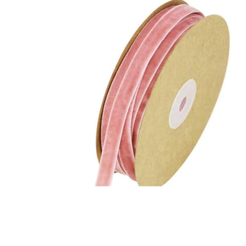 Samtband 10mm Samtband Großhandel Geschenkverpackung Dekoration Weihnachtsspitzenbänder Handgemachte Feiertagsparty-Dekoration(Flesh Pink) von CEHJZQRPL