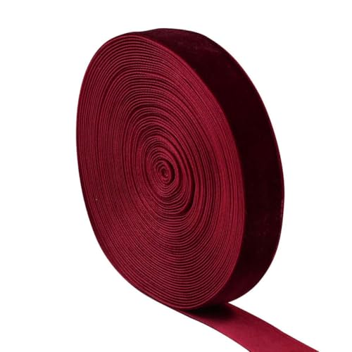 Samtband 5–10 Yards/Los, weinrotes einseitiges Samtband for handgefertigte Blumenstraußverpackungen, DIY, Weihnachten, Home-Party-Dekoration(Wine Red,15mm 10Yards) von CEHJZQRPL