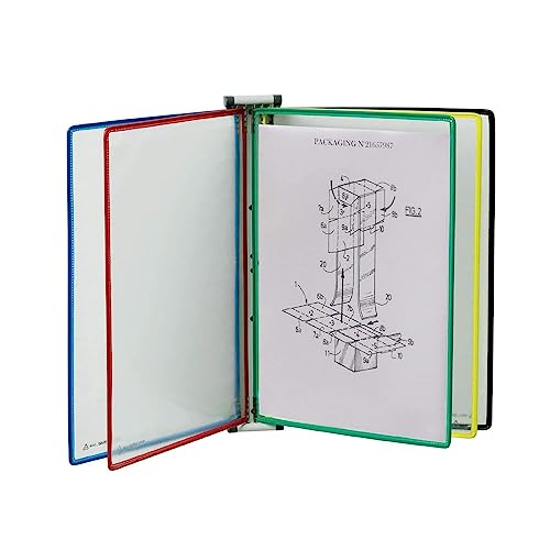 Wand-Display Board System, A4-Ordner-Wand-Aktenhalter, mit 5 A4-Papiertaschen, for Aufbewahren und Anzeigen von Dokumenten von CEHJZQRPL