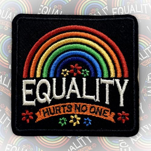 Aquality Hurts No One Patch 7,6 cm LGBT, Trans Rights, Bi Pride Iron On/Sew On Embroidery Fabric Applique Patches for Trucker Hats Clothes Backpack DIY Accessories Coworkers Friends Mom Gifts von CELAMONA