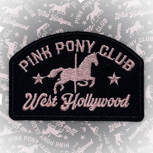 Pink Pony Club West H*llywood Patch 7,6 cm Pferde Musik Inspiration zum Aufbügeln / Aufnähen auf Stickerei, Stoffapplikation für Trucker, Hüte, Kleidung, Rucksack, DIY-Zubehör, Kollegen, Freunde, von CELAMONA