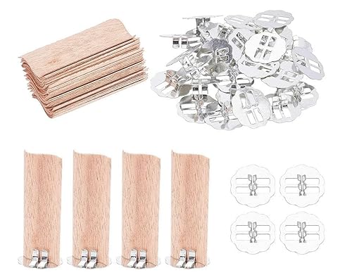 CEMELI 10-180 * 30MM 10SET Große S Holz Dochte Für Die Kerzenherstellung Mit Metall Docht Halter Knistern Holz Docht Rauchfreie Soja Kerze Dochte DIY von CEMELI