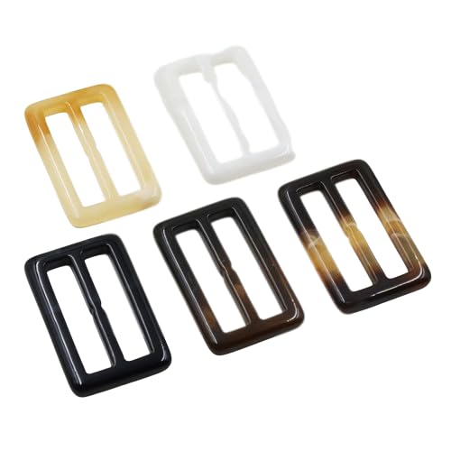 CEMELI 10 Stück 50/25 mm quadratische runde Gürtelschnalle aus Kunstharz, Seidenschal-Schnalle, große T-Shirt-Ring-Clips für Damen, Windjacke, Trenchcoat, Ecke CEMELI 10 Stück 50/25 mm quadratische runde Gürtelschnalle aus Kunstharz, Seidenschal-Schnalle, große T-Shirt-Ring-Clips für Damen, Windjacke, Trenchcoat, Ecke von CEMELI