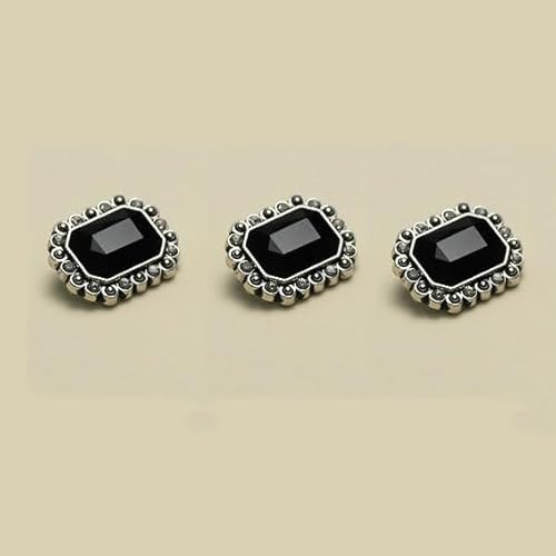 CEMELI 10PCS 21 * 17mm Strass Schaft Knopf Für Strickjacken Rechteckigen Edelstein Intarsien Diamant Knopf Große Metall Strass Knöpfe für Nähen von CEMELI