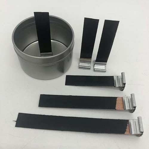 CEMELI 50 Sets 13 * 130 mm Schwarze große Holzdochte für die Kerzenherstellung mit Dochthalter aus Metall rauchfreie Sojakerzen knisternder Holzdocht von CEMELI