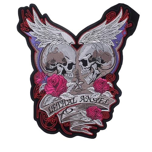 CEMELI Punk Back Label 30 x 28 cm, Rock-Punk-Band, großes Aufnäher zum Aufbügeln, Aufnäher, Abzeichen, Musik, Totenkopf, Skelett, Blume, für Kleidung, Jacken, Jeans CEMELI Punk Back Label 30 x 28 cm, Rock-Punk-Band, großes Aufnäher zum Aufbügeln, Aufnäher, Abzeichen, Musik, Totenkopf, Skelett, Blume, für Kleidung, Jacken, Jeans von CEMELI