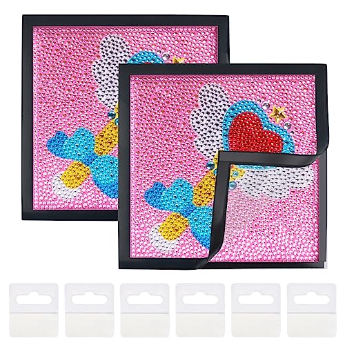 CENBEN 2er Set Diamond Painting Rahmen 30x30,Magnetischer Diamant-Bilderrahmen,Diamond Painting Bilderrahmen Schwarz Selbstklebend,5D Diamond Painting Rahmen mit Haken von CENBEN