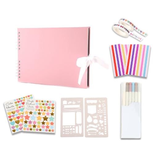 CENMEN 1 Set Scrapbooking-Album, DIY, 11,4 x 8,5 Zoll, 80 Seiten, Fotoalbum für Abschlussgeschenk, Rosa von CENMEN