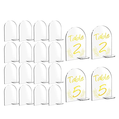 CENMEN 20 Stück leere Acryl-Ziffern mit Ständer DIY Acryl Stand Signs Zeichen für Hochzeitsempfang von CENMEN