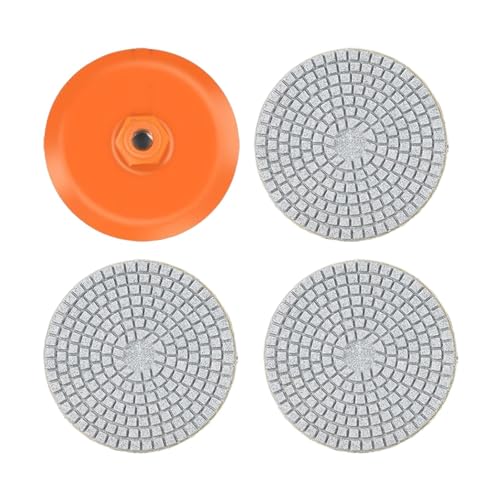 Betonpolierpads, 4 Quarz-Polierset, 8,9 cm Diamant-Polierpads, Nasspolierset, kompatibles Marmorschleifkissen, Quarz-Polierpad für Beton, Marmorstein, Arbeitsplatte von CENMOO