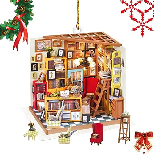 CENMOO Buchecken-Ornament, Bücherregal, Weihnachtsbaumdekoration, Acryl, Geschenke für Buchliebhaber, hängende Ornamente für Weihnachtsbaum 2023 von CENMOO