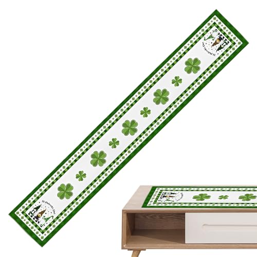 CENMOO Grüner Tisch Kleeblatt | Bauernhoftisch | Tischdekoration zum St. Patrick's Day für drinnen und draußen, Kleeblatt-Tischdekoration, 33 x 183 cm von CENMOO