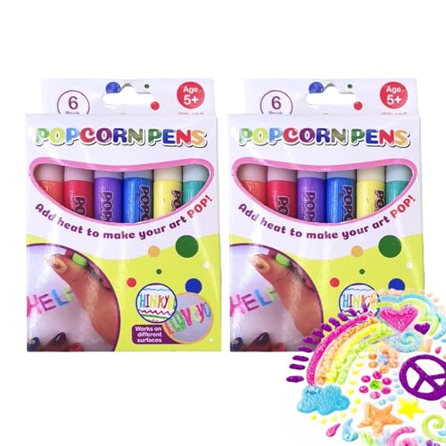 CENMOO Popcorn-Stifte mit Blasen, magische und flauschige Stifte – Set mit 2 magischen Malstiften, Popcornfarben, Aquarellfeder, von CENMOO