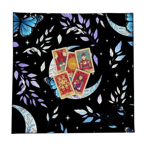 CENMOO Tarot-Tuch,Hexentischdecke, Himmlisches Tarot-Deck, Quadratische Wand- Tischdecke, Heiliger Ort, Heimdekoration, Meer Aus Schmetterlingen Und Blumen, IHRPZLG2650QUGHTM von CENMOO