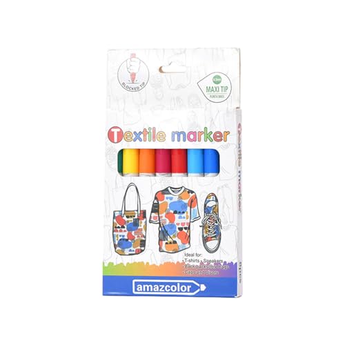 Stoffmarker | 8 leuchtende Farben Stoffmarker für Kinder | Permanente Farbe für Kleidungsmarker | Malstifte | Kunstmarker | Textmarker | Farbige Textilmarker von CENMOO