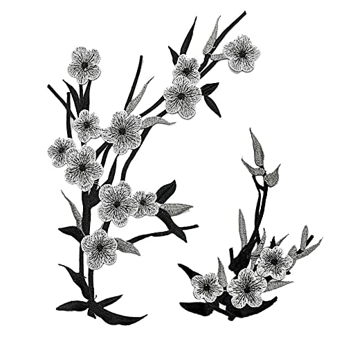 CENPEK 2 Stück Blume Zart bestickte Aufnher Stickerei Aufnher Aufnher Aufnher Aufnher Aufnher Coole Aufnher-Grau CENPEK 2 Stück Blume Zart bestickte Aufnher Stickerei Aufnher Aufnher Aufnher Aufnher Aufnher Coole Aufnher-Grau von CENPEK