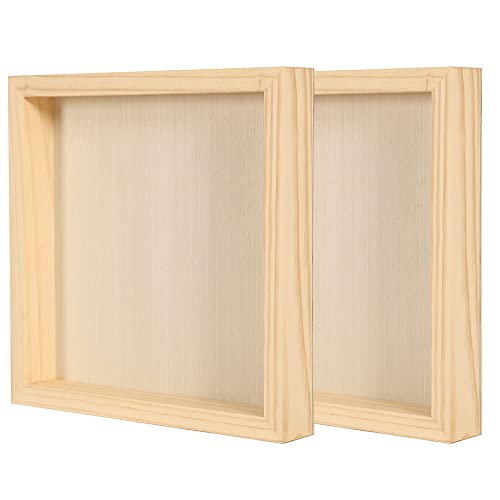 CENPEK 2er-Pack Holzplatten, unbehandelte Holz-Leinwand, Holztafeln zum Malen, Gieen, Kunst, Verwendung mit l, Acryl, 20 x 20 cm von CENPEK