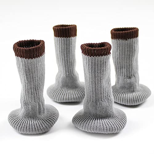 CENPEK Stuhlbeinsocken mit Filz-Pads, elastische Strick-Möbelschuhe, Dicke Holzböden, Möbelbeine, Schutzkappen, Set – vermeidet Kratzer und Lärm, rutschfest (grau) von CENPEK