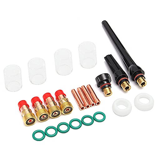 CENPEK WIG-Gas-Linse 17GL332#10 hitzebeständiger Becher und WIG-Gaslinse, Aluminium-Düsen-Set, passend für WP 17 18 26 WIG-Schweißbrenner, 23 Stück CENPEK WIG-Gas-Linse 17GL332#10 hitzebeständiger Becher und WIG-Gaslinse, Aluminium-Düsen-Set, passend für WP 17 18 26 WIG-Schweißbrenner, 23 Stück von CENPEK