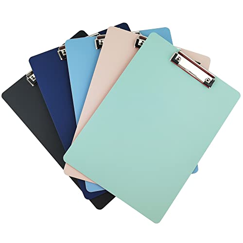 Kunststoff Klemmbrett,5 Stück Schreibbrett Clipboard Schreibplatte Zwischenablage,Für Krankenschwestern Lehrer Coach Office Home Schulbedarf von CENRONG