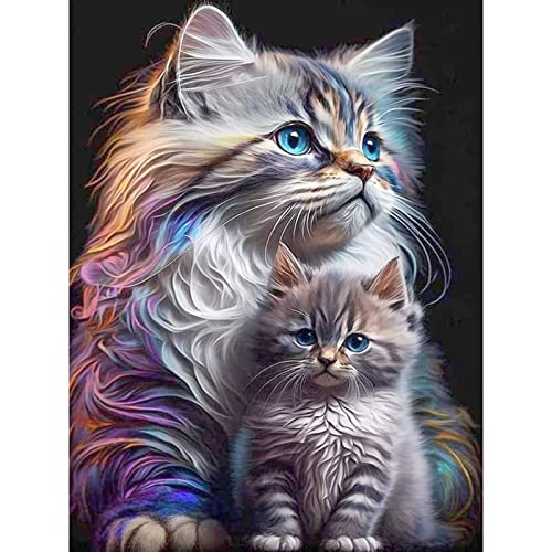 CEOVR 5D DIY Diamond Painting Tiere,Diamant Dots Art Kits Erwachsene Kinder,Katzen und Kätzchen Diamond Painting Bilder Diamant Malerei Set für Wanddekoration,30x40 cm von CEOVR