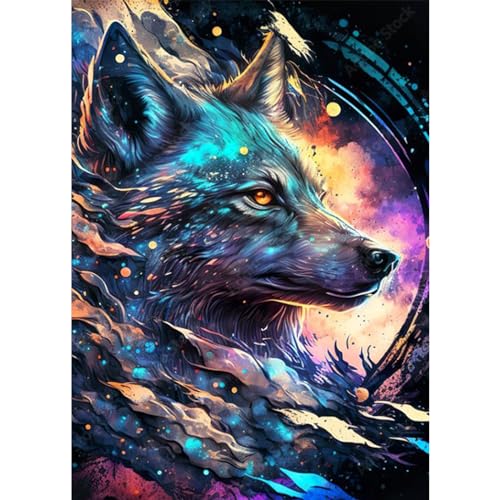 CEOVR 5D Diamond Painting Erwachsene Wolf,Diamond Painting Set Erwachsene,30x40 cm Tier Diamond-painting Pictures DIY Cross,Cool Diamant Painting Art Kits von CEOVR